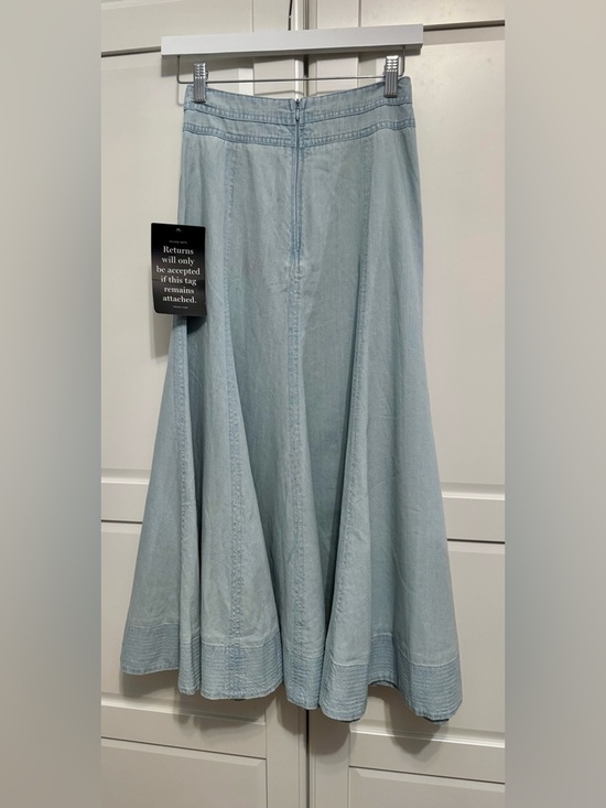 Tuckernuck Light Wash Blue Denim Brynn Panelled Maxi Skirt Size:0 NWT - Picture 8 of 10